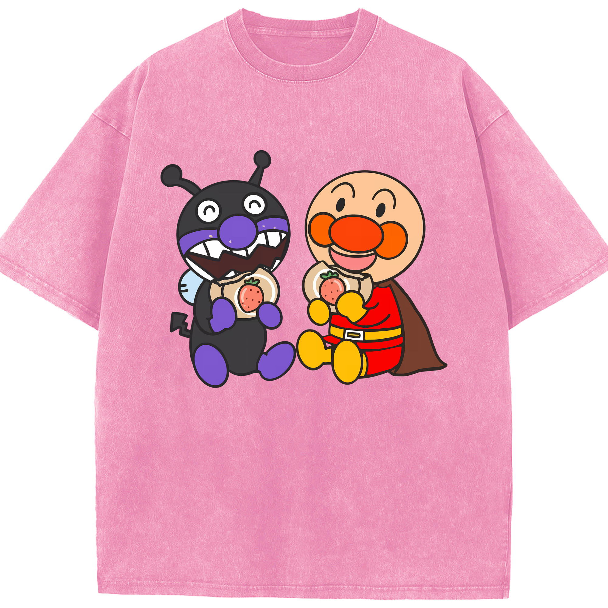 （画像用） アンパンマン Anpanman 綿100% ヴィンテージ風 半袖Tシャツ（フロントプリント）